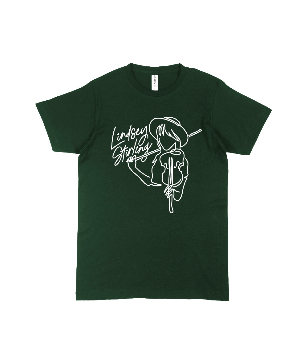 Lindsey Stirling Line Art Shirt (Forest Green)