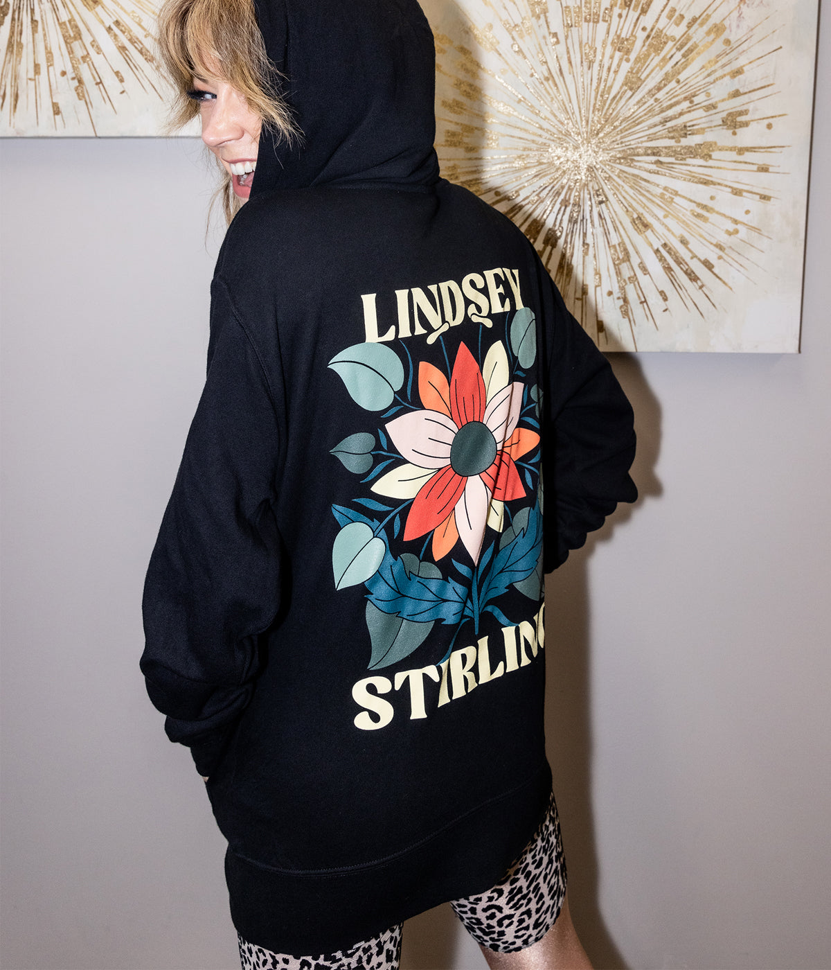 Lindsey Stirling Flower Zip Hooded Sweatshirt