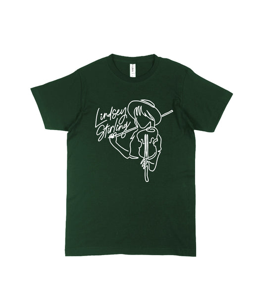Lindsey Stirling Line Art Shirt (Forest Green)