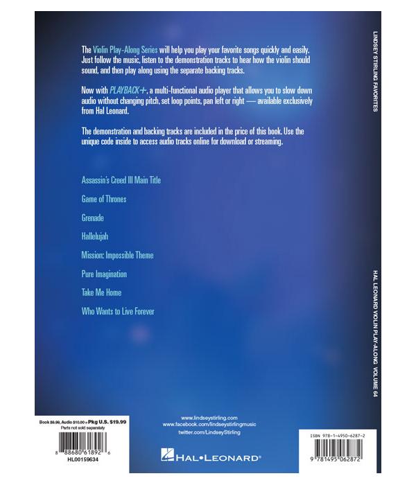 Lindsey Stirling Favorites: Violin Play-Along Volume 64 Music Book