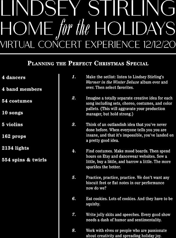 Lindsey Stirling Home For The Holidays Recipe Longsleeve Shirt (Black)